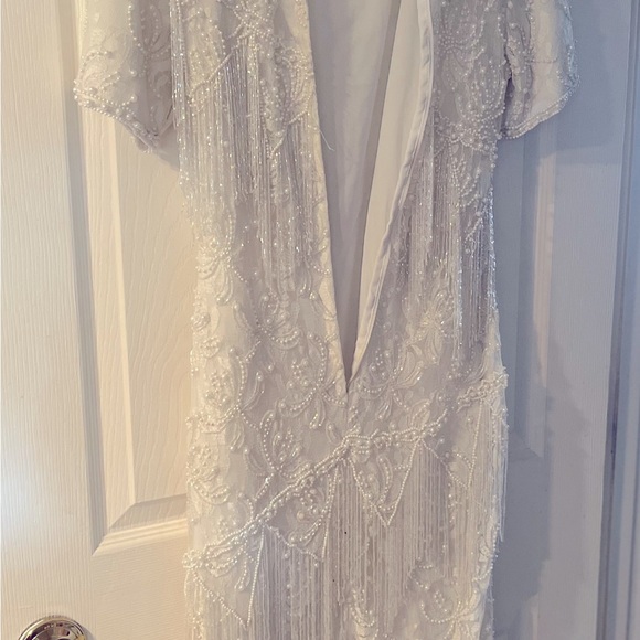 a.b lambdin Dresses Vintage Small White Fringe Beaded Dress Poshmark